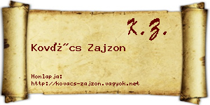 Kovács Zajzon névjegykártya